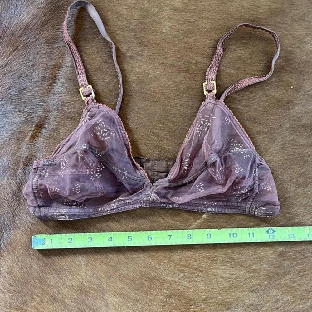 Vintage‎ Brown Sheer Lace Underwire Bra – Size 34C